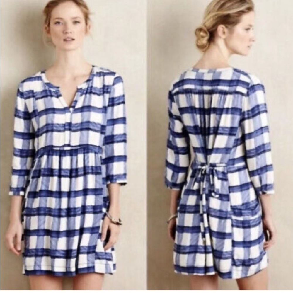 Anthropologie Maeve Devery plaid dress size x-small